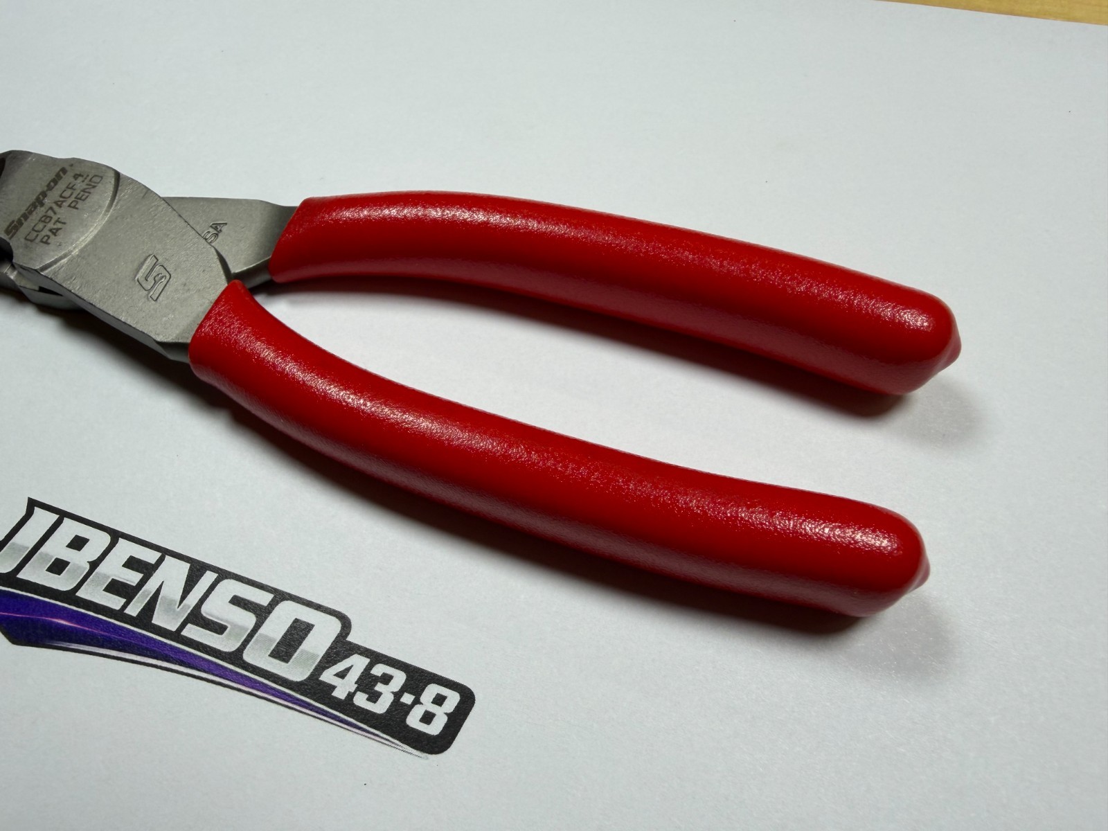 Snap-on Tools USA NEW RED Soft Grip 8″ Flush Cutter w/ Hard Wire Feature CC87ACF