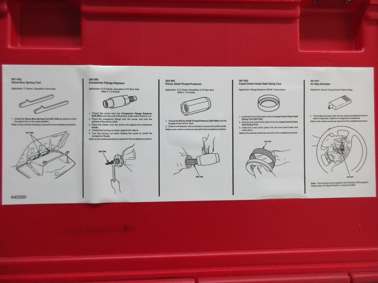 FORD ROTUNDA OTC TOOL T97L-1000-FH/FLMH ESSENTIAL SERVICE TOOL SET