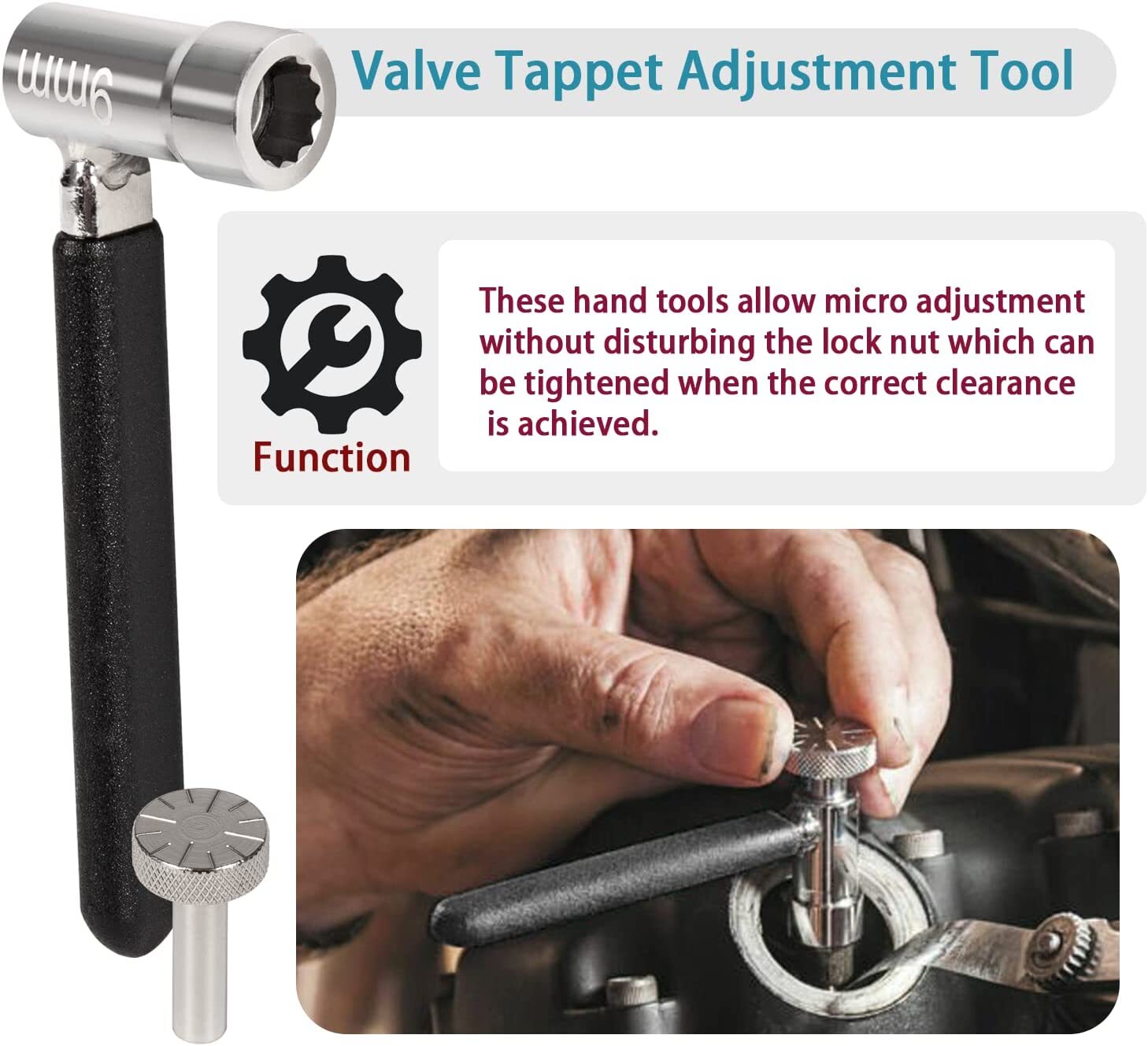 Valve Tappet Engine Adjuster Adjustment Tool for Motorcycles, ATVs & Scooter Gy6