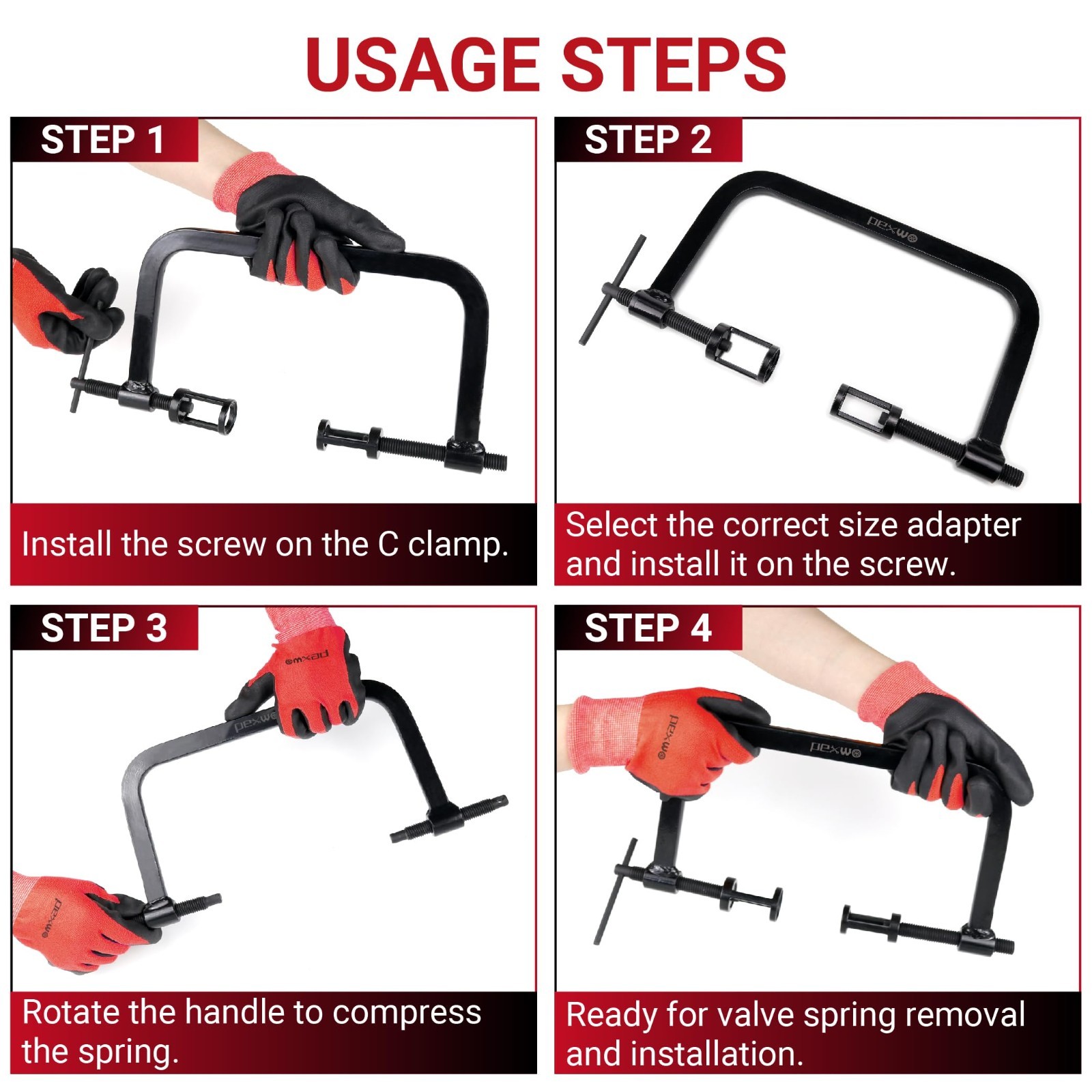 10-Piece Valve Spring Compressor Set & 2 Valve Lappers for Motorcycle, ATV, Car