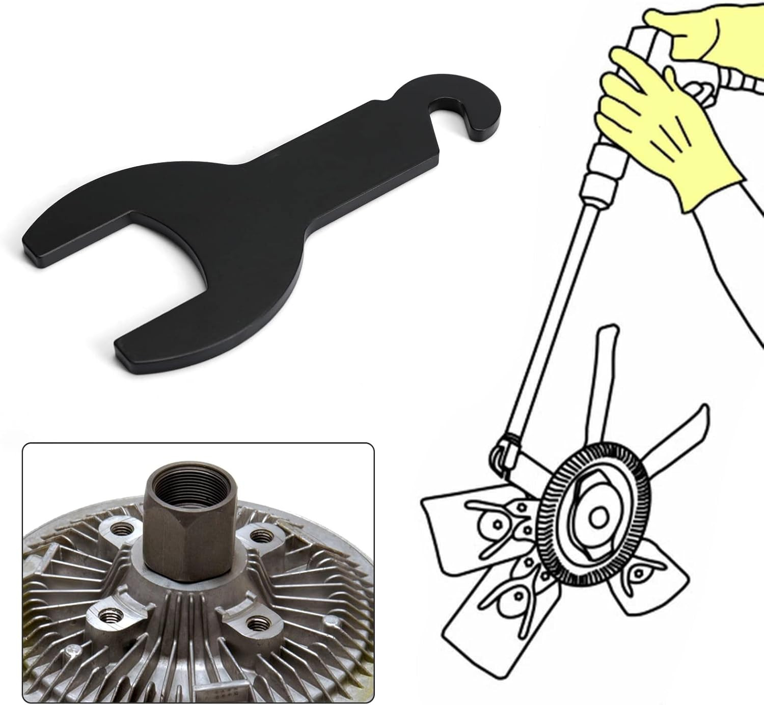 8-Piece Pneumatic Fan Clutch Removal Tool Kit for Jeep, Ford, GM, Chrysler