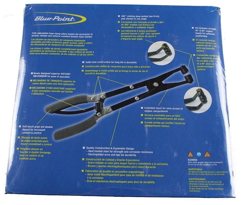 Snap-On Blue Point HCP313 Set of 3 Adjustable Heavy Duty Hose Clamp Pliers Set