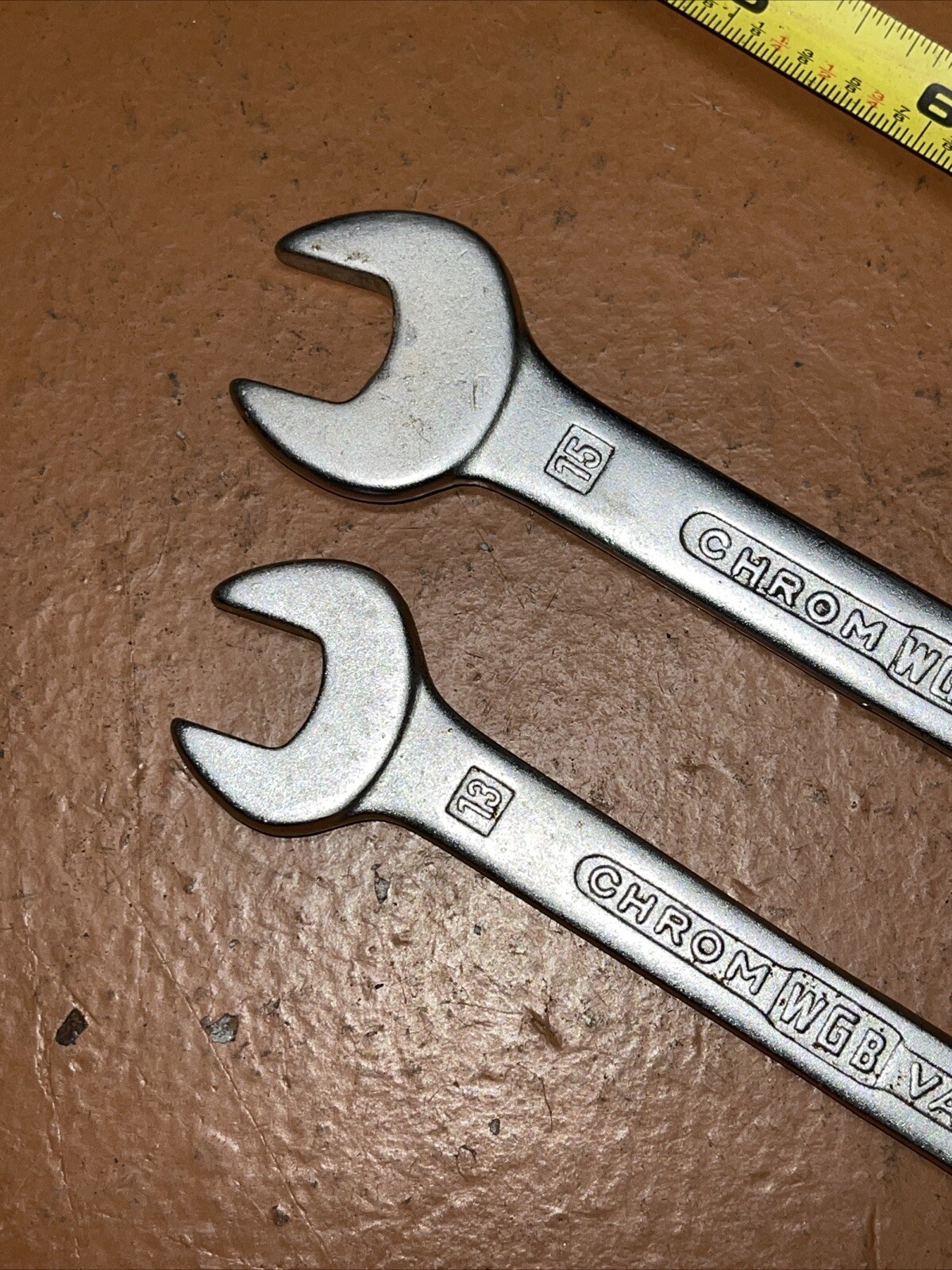 Vintage WGB 12 X 13 MM & 14 X 15 MM Metric Open End Wrench Set West Germany
