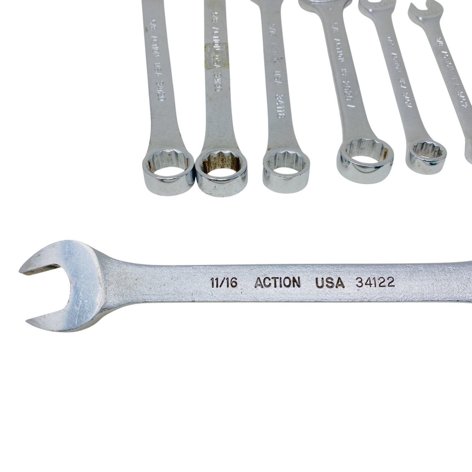 Action USA Combination Wrench Lot Set SAE Mechanics Hand Tools, 9 Pcs