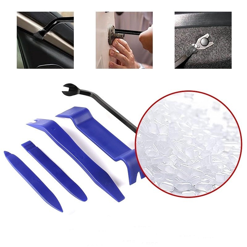 Trim Removal Kit With Metal Pry Removal Tool Dash Radio Stereo Blue Plastic