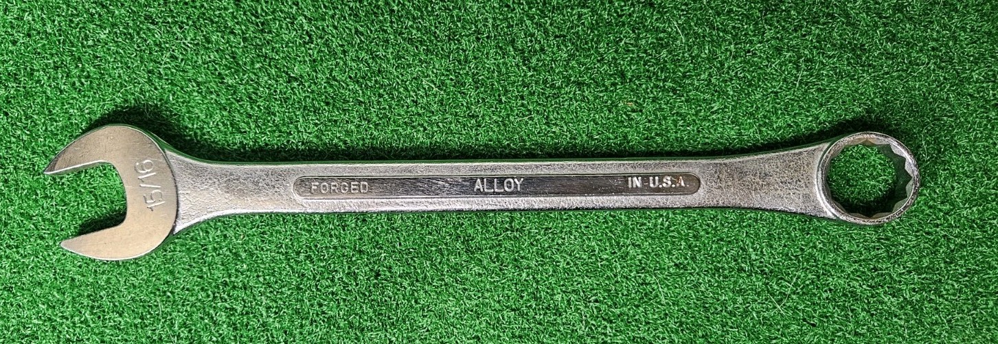 Vintage S-K Wayne 15/16” SAE Forged Alloy 12 Point Combination Wrench C-30 USA