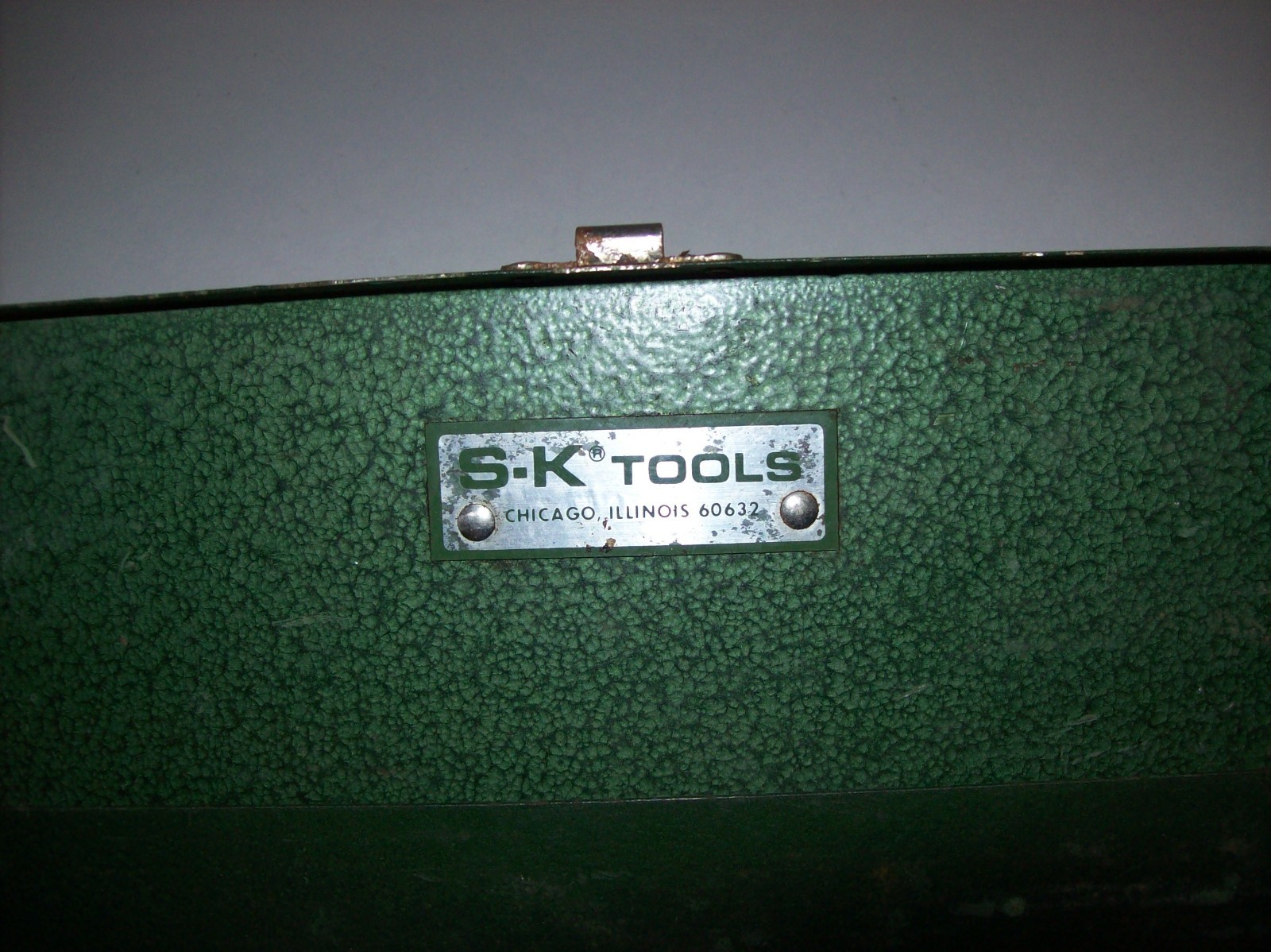EMPTY Vintage S-K Tools Green Metal Socket Set Case Box, 11″L x 4″ W x 1.75″ T
