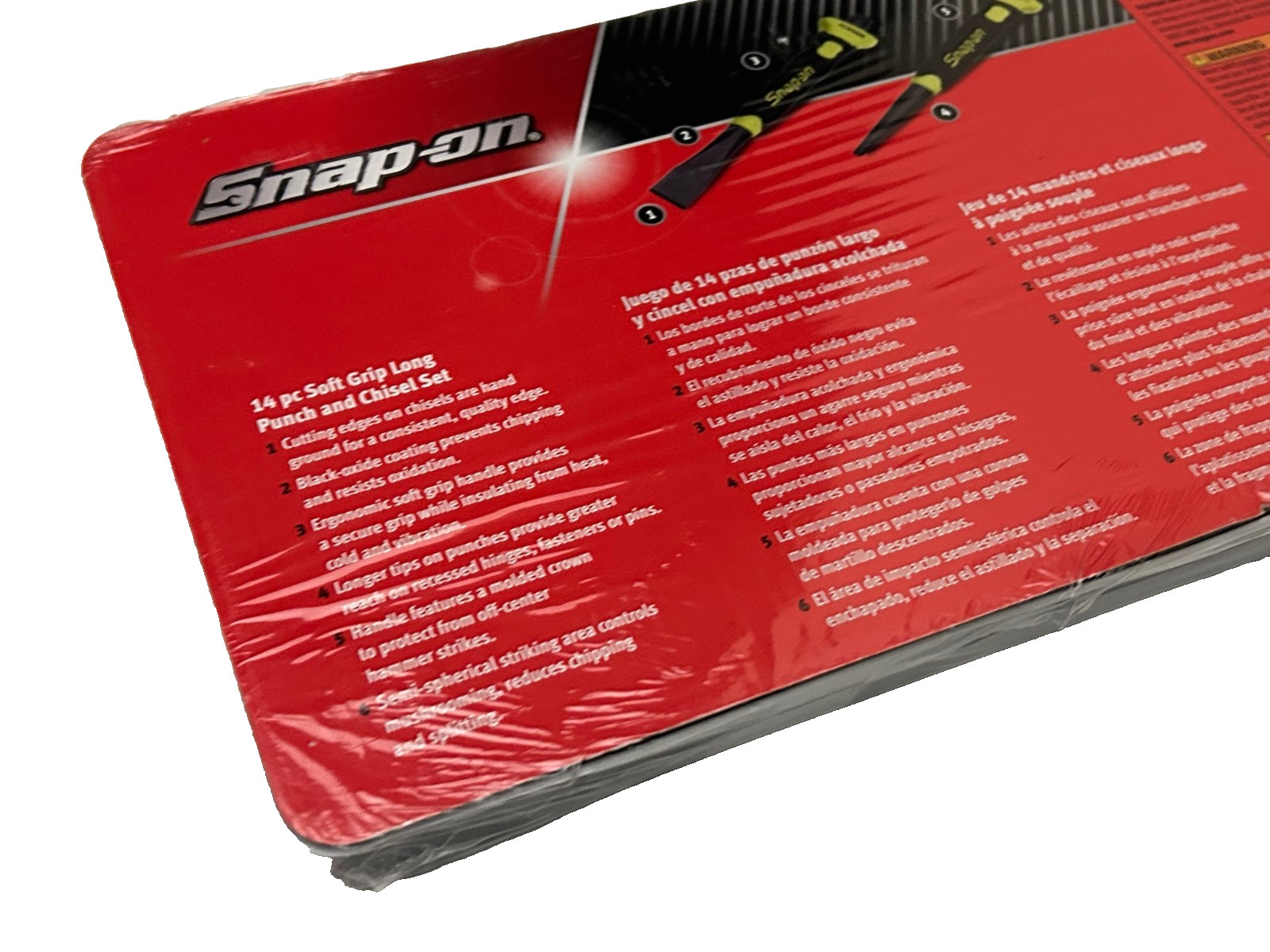 Snap-on Tools 14pc Hi-Viz Yellow Soft-Grip Punch & Chisel Set PPCSGL714HV NEW