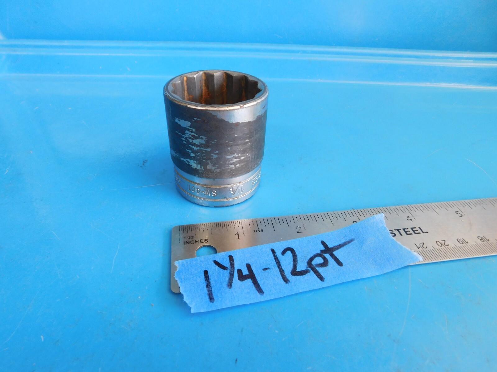 USED, SNAP ON » 1 – 1/4 IN. » SHORT 12 POINT SOCKET » 1/2 IN. DR.»PART #SW401