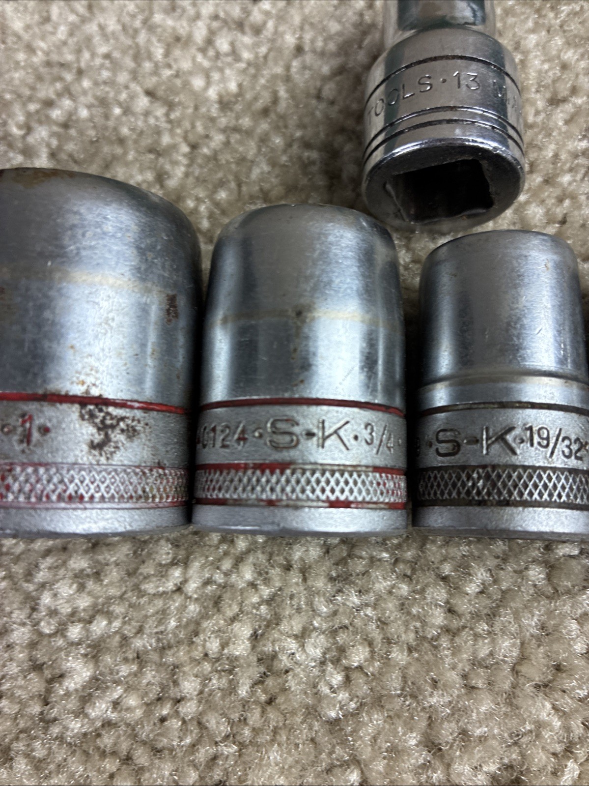 S-K 1/2” Drive SAE Ratchet/Socket Set 12Pcs. Vintage w/Box