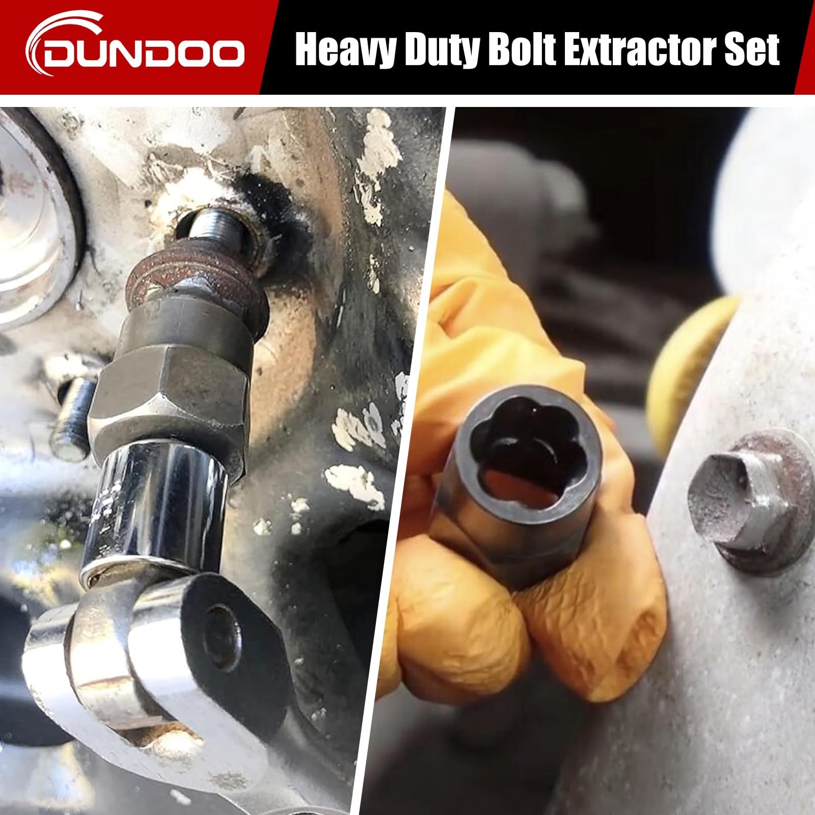 15PCS Bolt Extractor Set – Easy Out Stripped Bolt Remover Kit for Rusted Nuts &