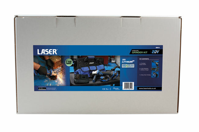 Laser 68010 Cordless Angle Grinder 20V Kit