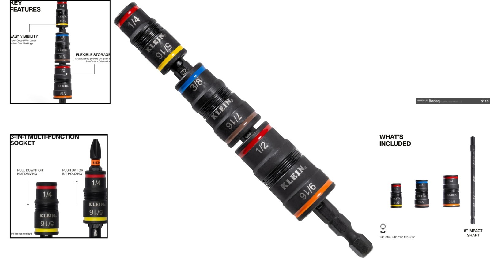 Professional-Grade 7-in-1 Impact Socket Set – Flip Sockets & Magnetic Retainer