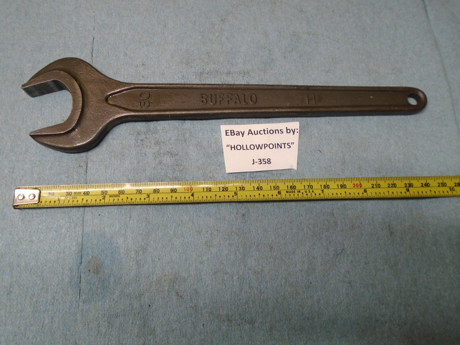 Buffalo No. 407 Machine Single Open End Metric Wrench 30 MM Forged Steel J358