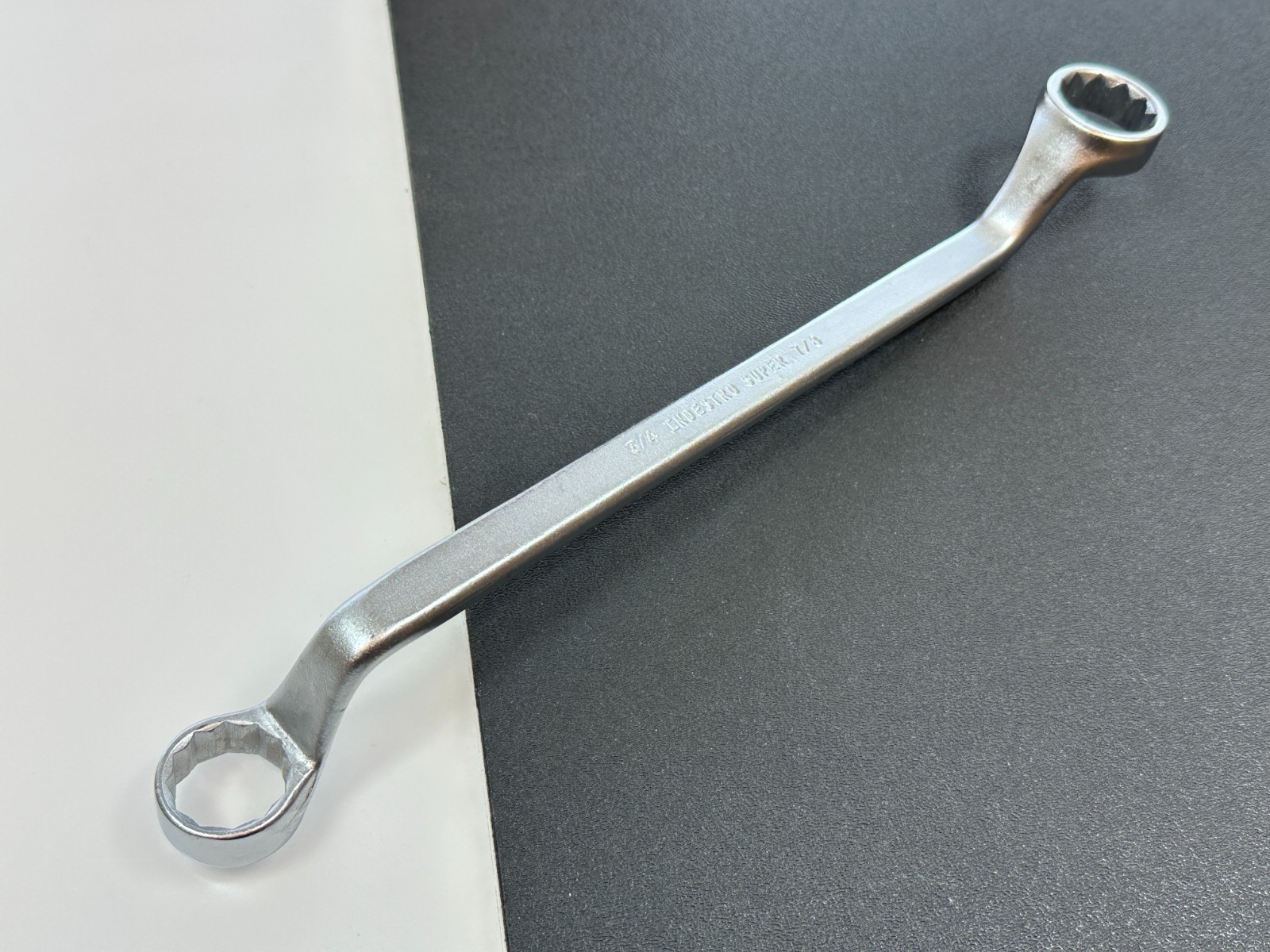 🇺🇸Indestro Tools USA 733A SAE 3/4” x 7/8” Offset Box End Wrench, NEW Old Stock