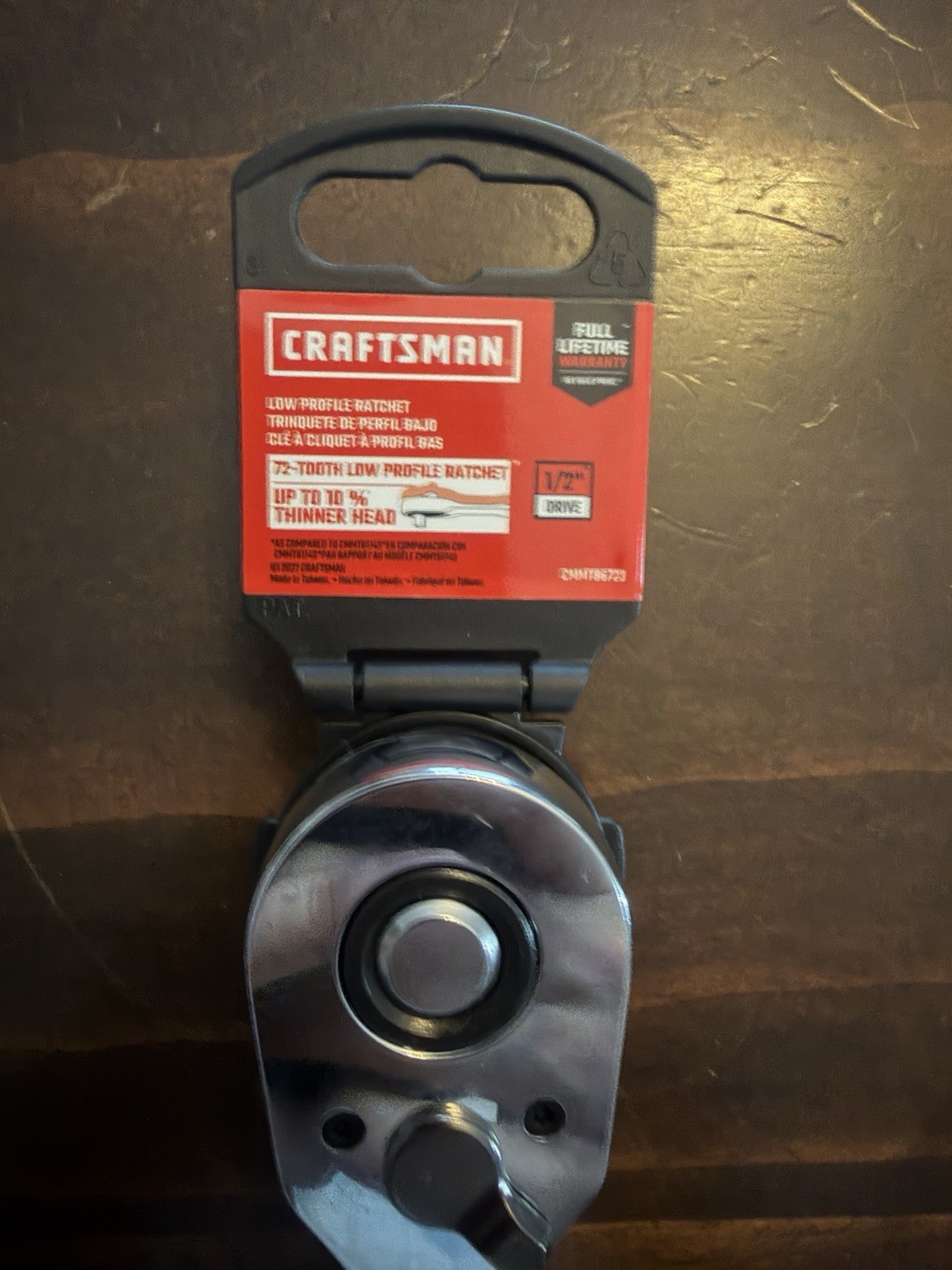 CRAFTSMAN 72-Tooth 1/2-in Drive Full Polish Low Profile Ratchet