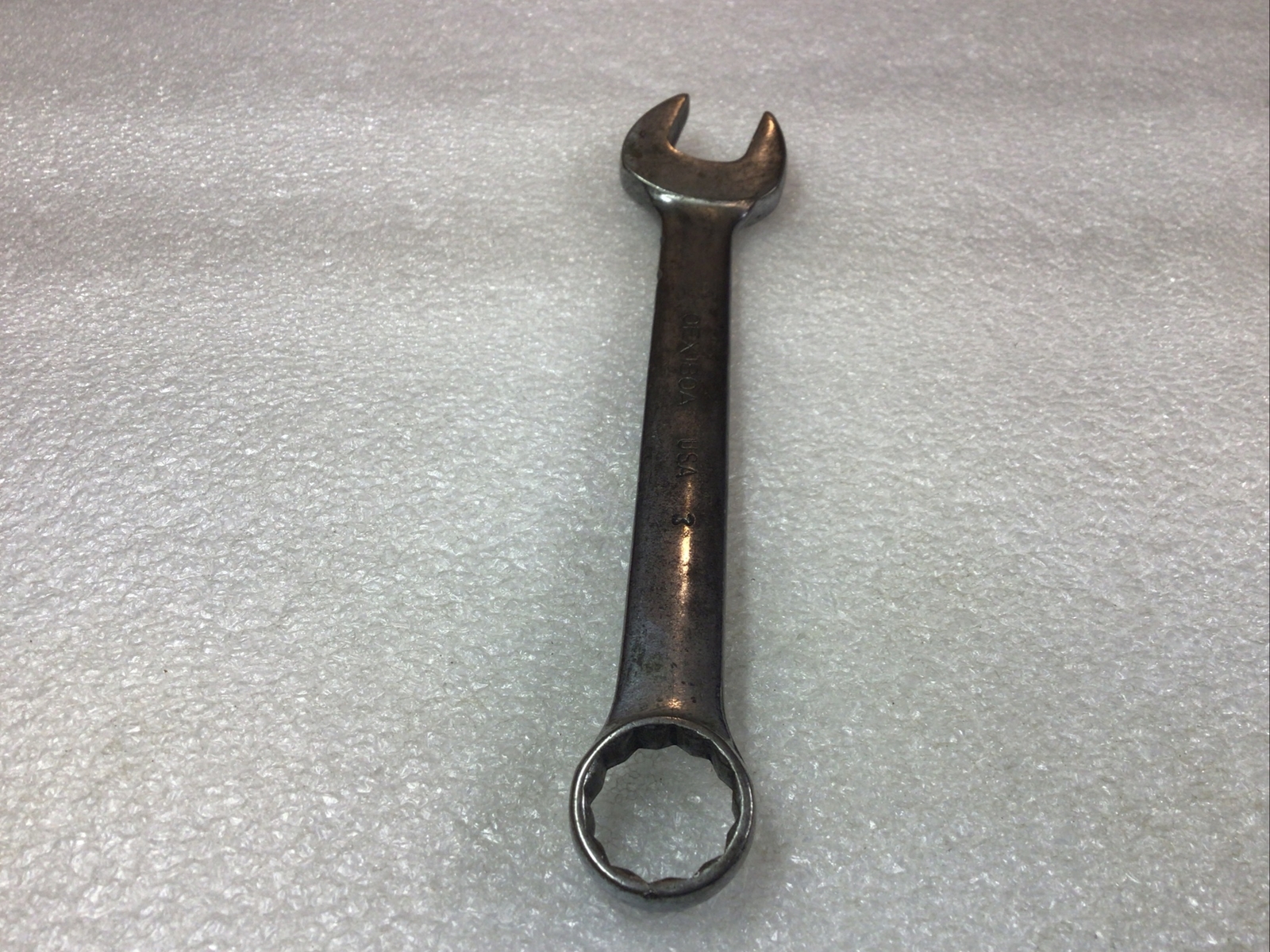 SNAP ON#OEX180A – 9/16”, SAE, Short, Off Set, Combo. Wrench 12 Pt., Vintage-USA-
