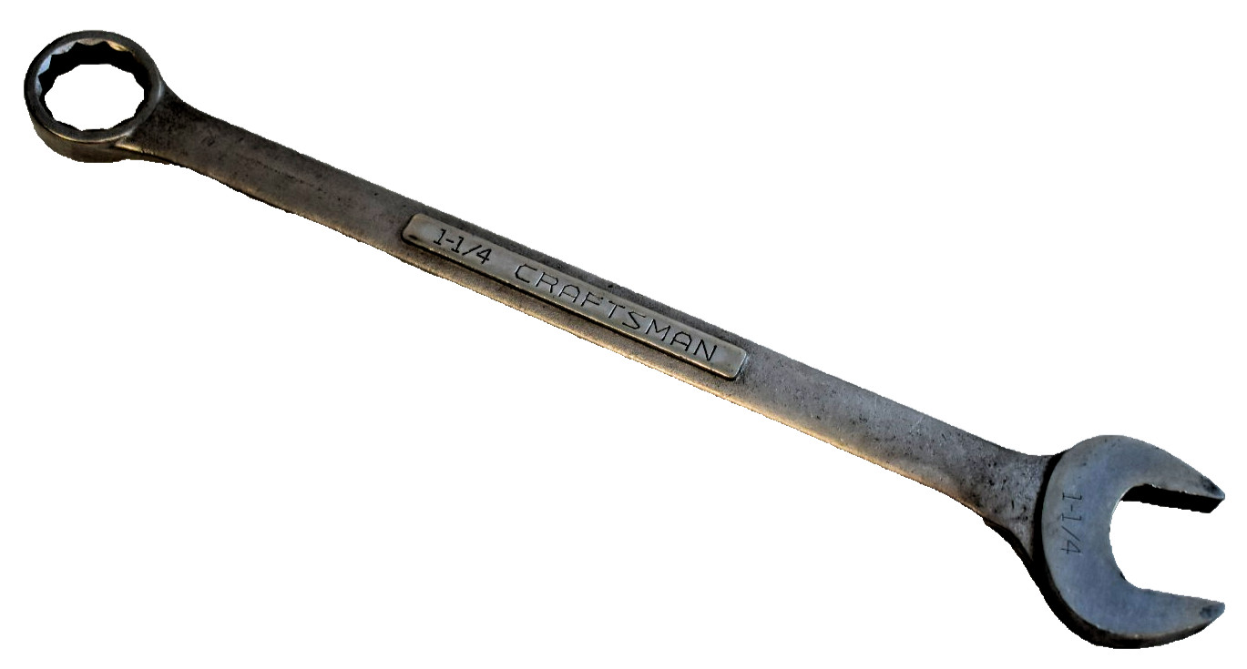 Craftsman Tools -V- 44708 1-1/4″ SAE Combination Wrench 12 Point USA Vintage