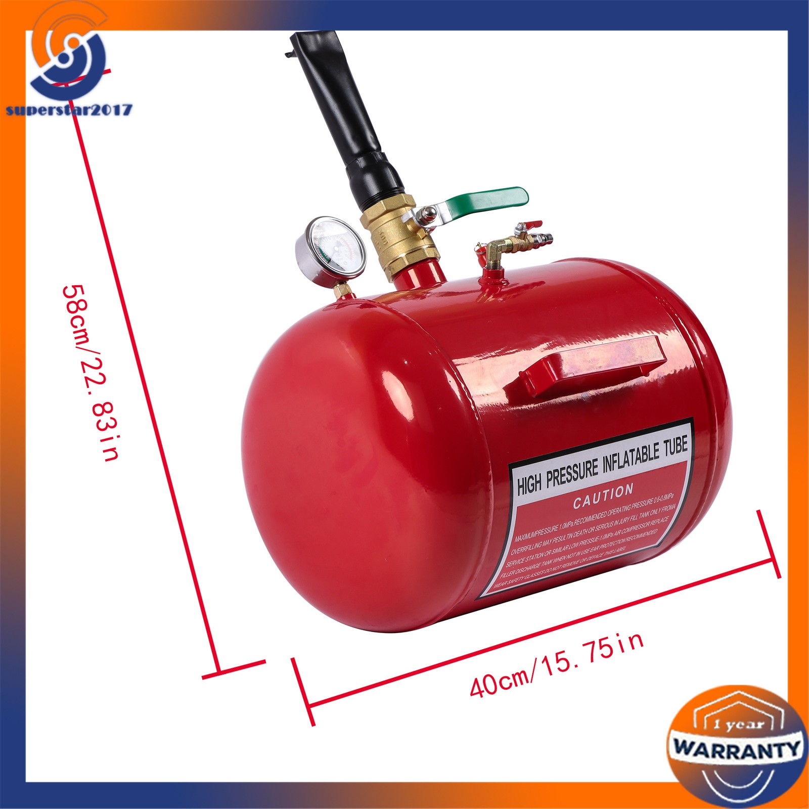 7.5 Gallon Air Tire Bead Seater Blaster Tool 145PSI Seating Inflator Truck ATV
