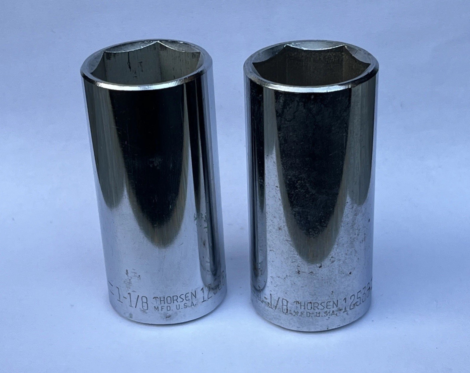 2 VTG Thorsen Extended 1-1/8” – 1/2” Square Drive 6 Point Socket SAE #12536 USA