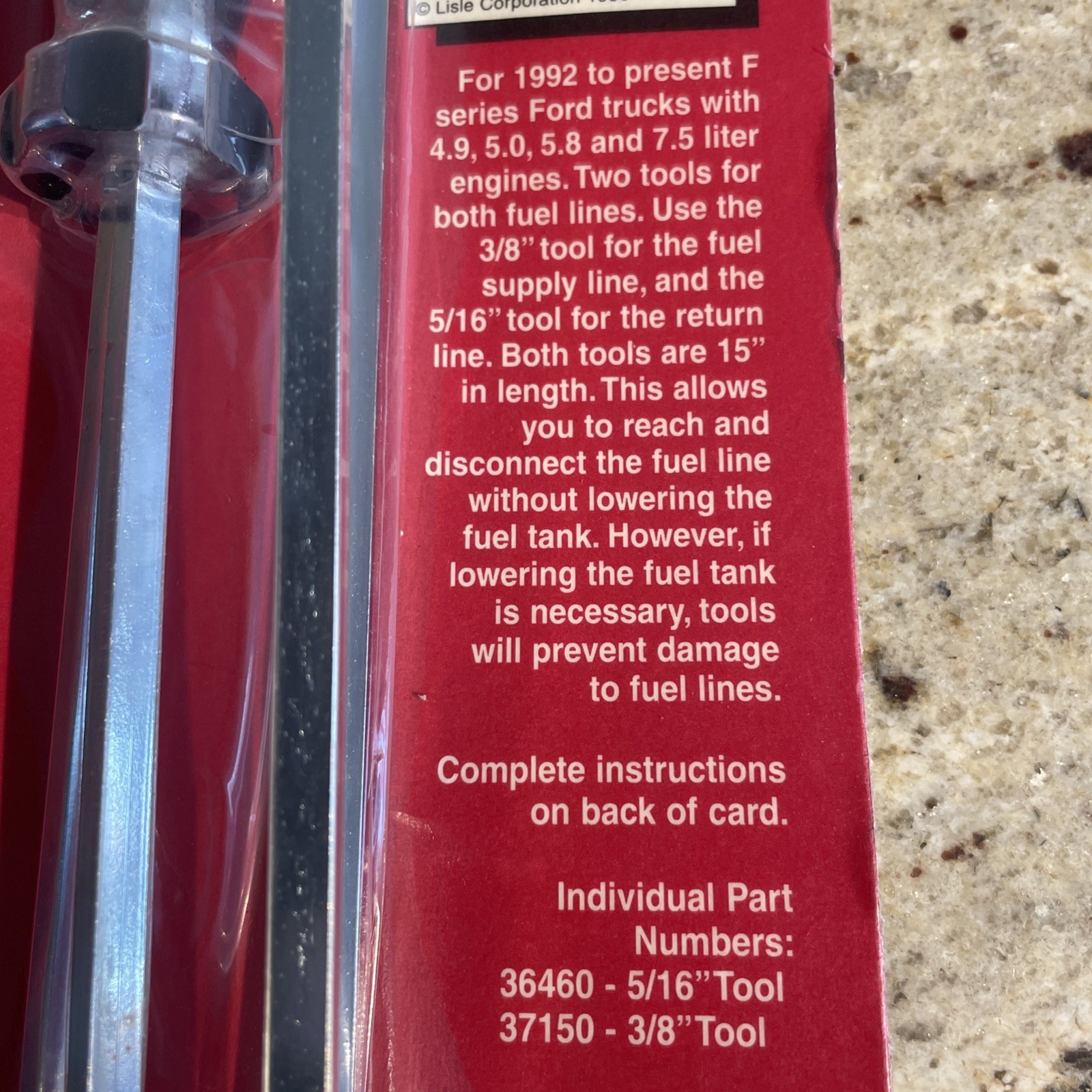 Lisle 15″ Long FUEL Line Disconnect Tool Set Screwdriver Ford Truck 3/8″ 5/16″