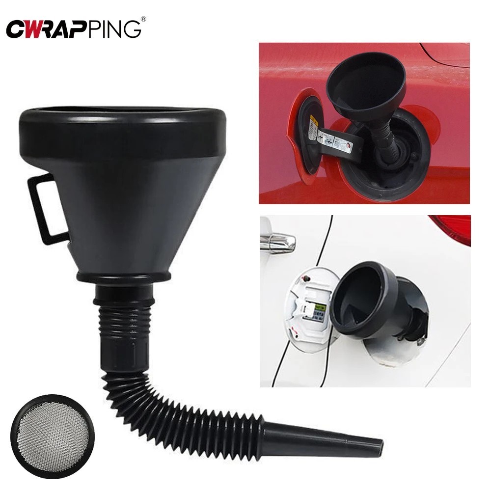 Car Engine Oil Filling Funnel Extension Tube Filter Universal Auto Tool