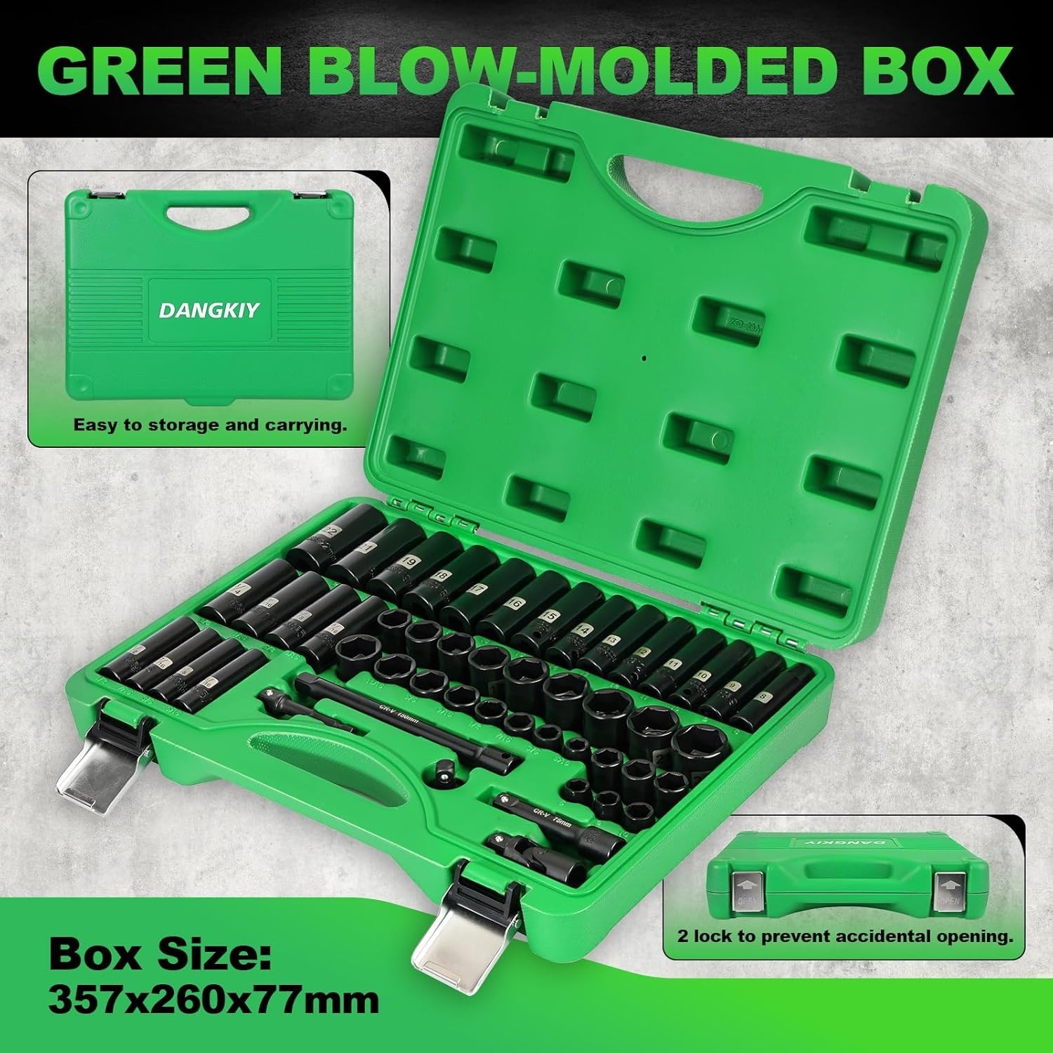 Heavy-Duty 3/8″ Drive Impact Socket Set – Corrosion-Resistant & Organized