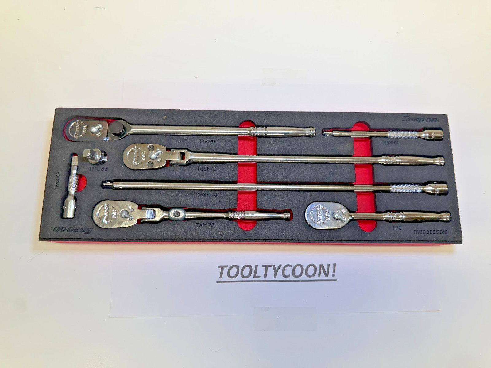 Snap-on Tools USA NEW 8pc 1/4” Essential Ratchet/Extension Set RAT108ESSFR