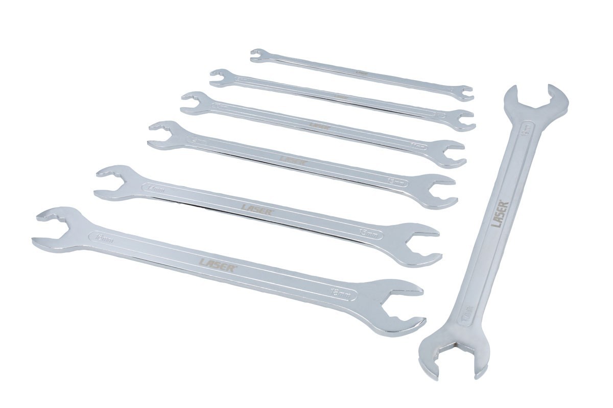 Laser 8521 Ultra Thin Ratcheting Action Spanner Set 7pc