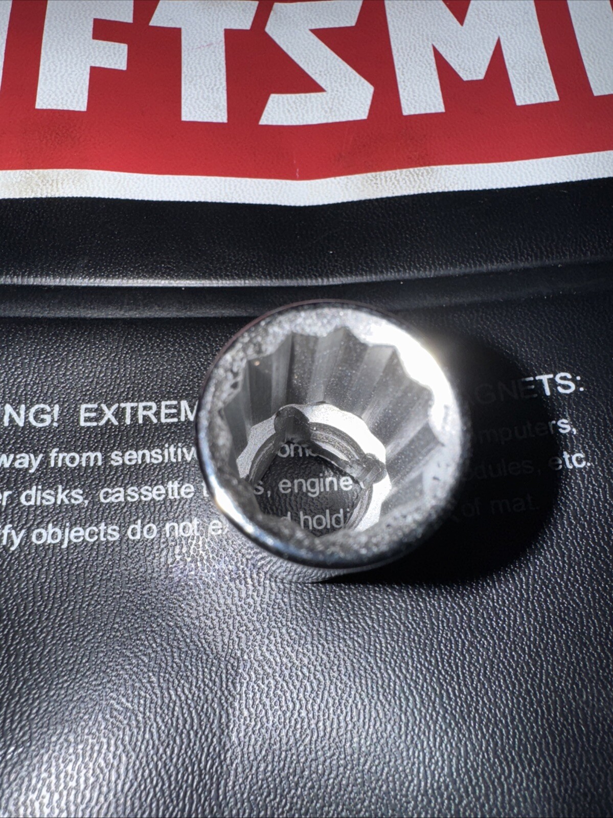 Vintage Sears Craftsman 44236 G 15mm 12 Point 1/2″ Drive Chrome Socket USA Nos