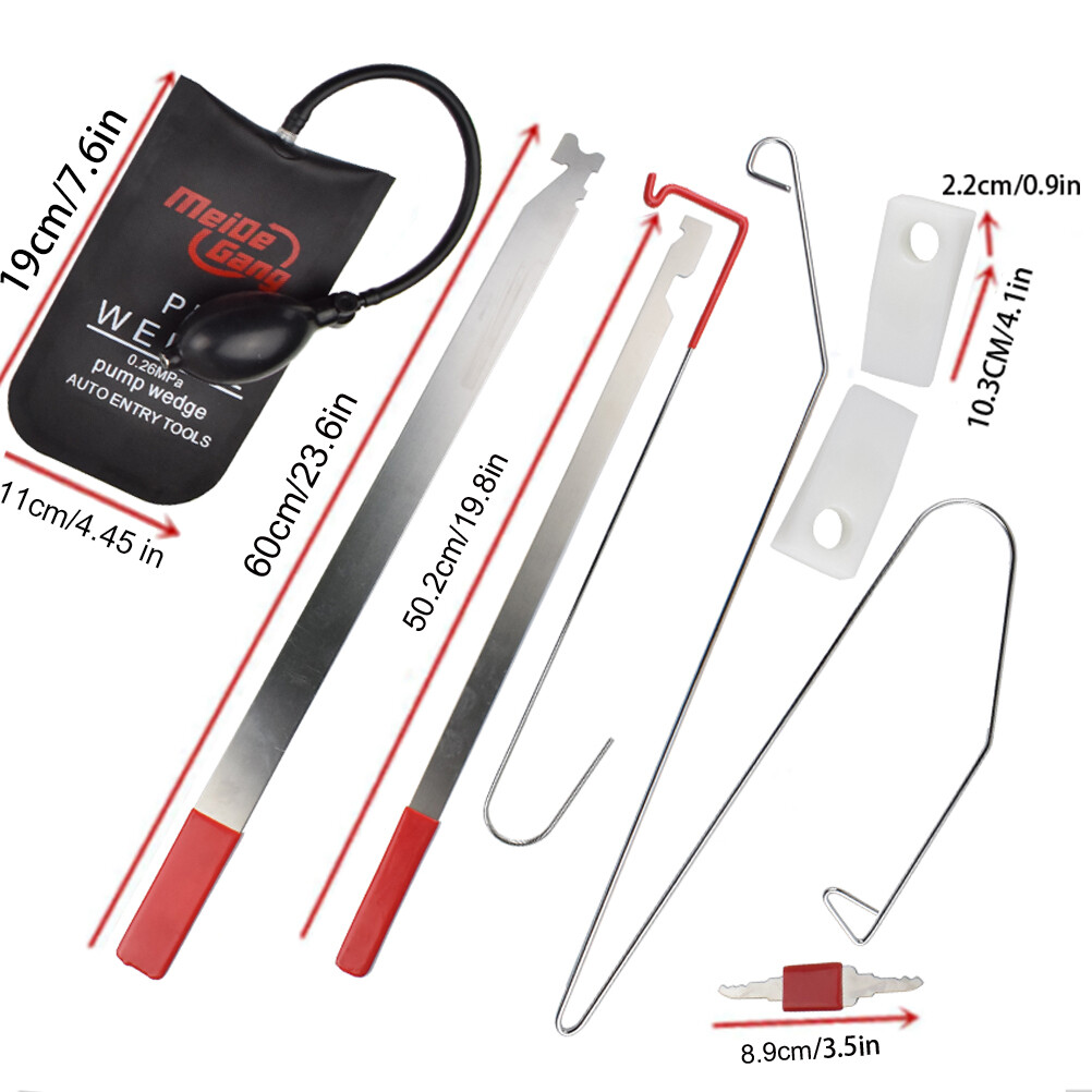 9xCar Door Opening Lock Out Open Tools kit Universal door lockout tool+ Air Pump