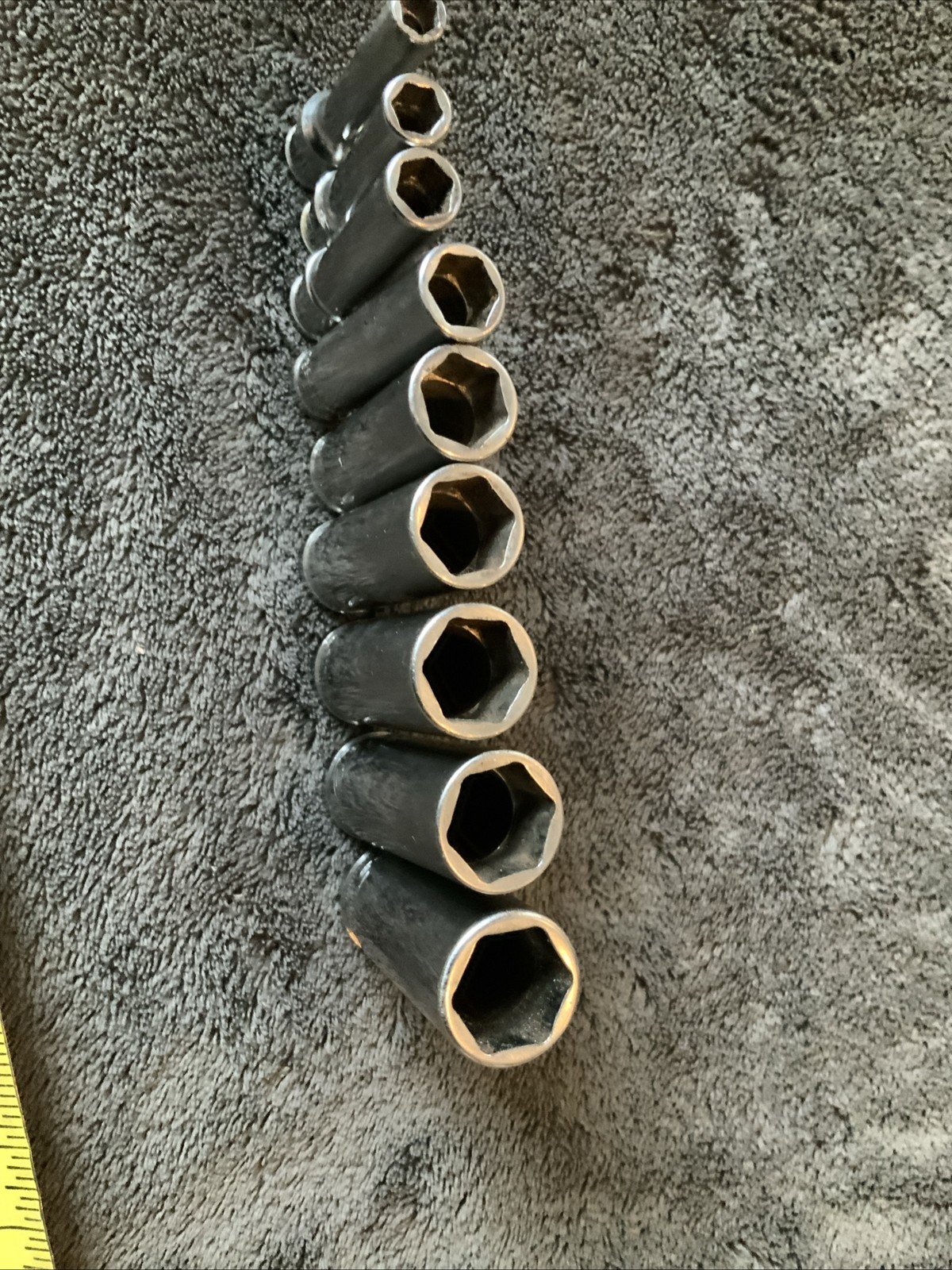 Snap On 1/4” Deep Sockets, 6pt, New Style…5,6,7,9,11,12,13,14,15….see Pics…mmm