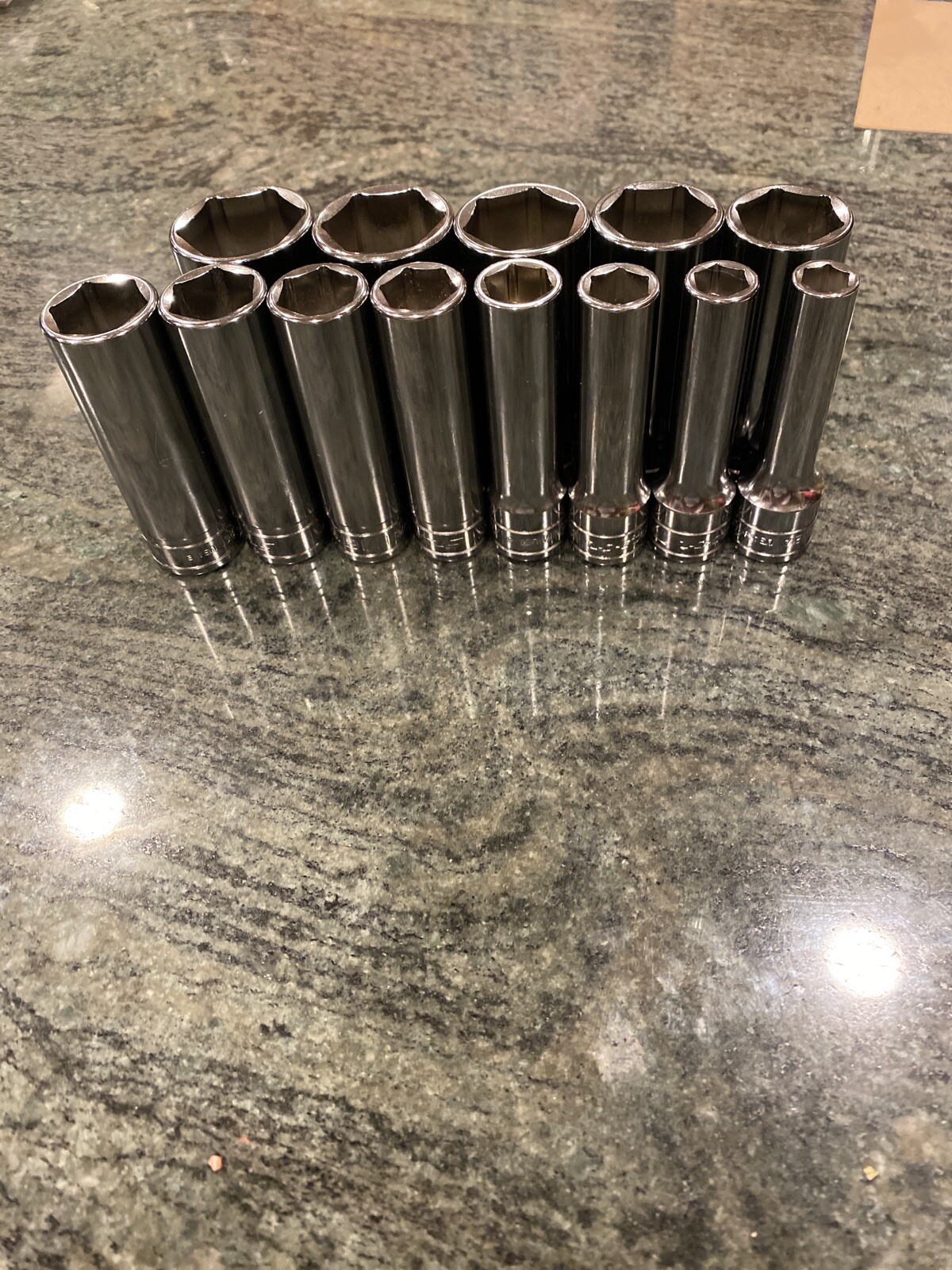 Snap-on 313tsya 1/2″ drive 3/8-1-1/8 deep 6 point socket set