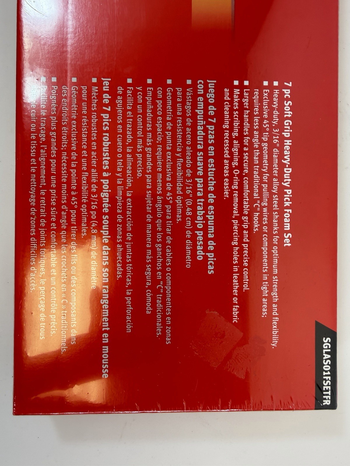 NEW Snap on SGLAS01FSETFR 7pc RED Soft Grip Heavy-Duty Foam Pick Set NEW SEALED
