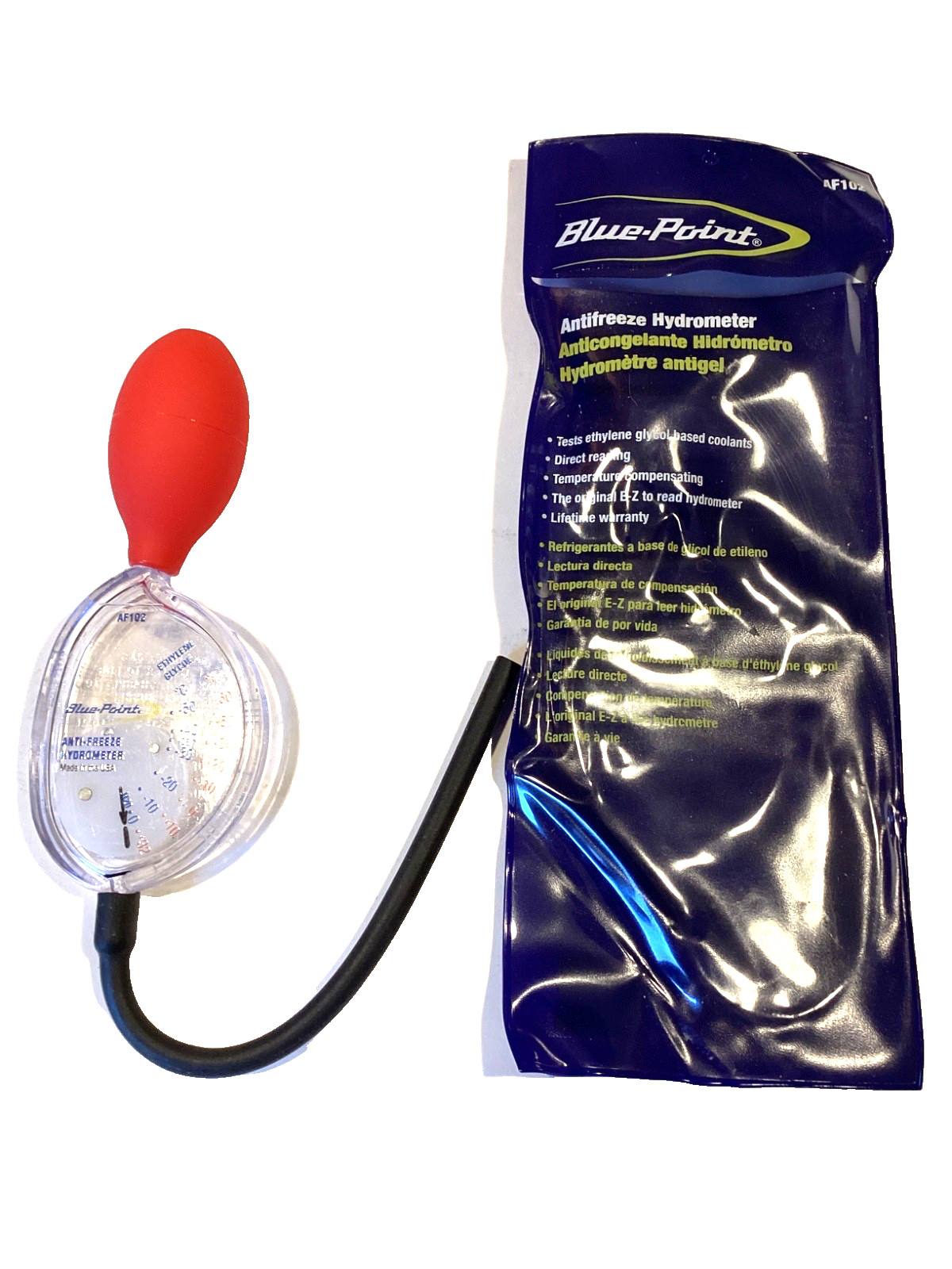 BLUE POINT By SNAP ON NEW AntiFreeze Hydrometer With Storage Pouch EZ Read AF102