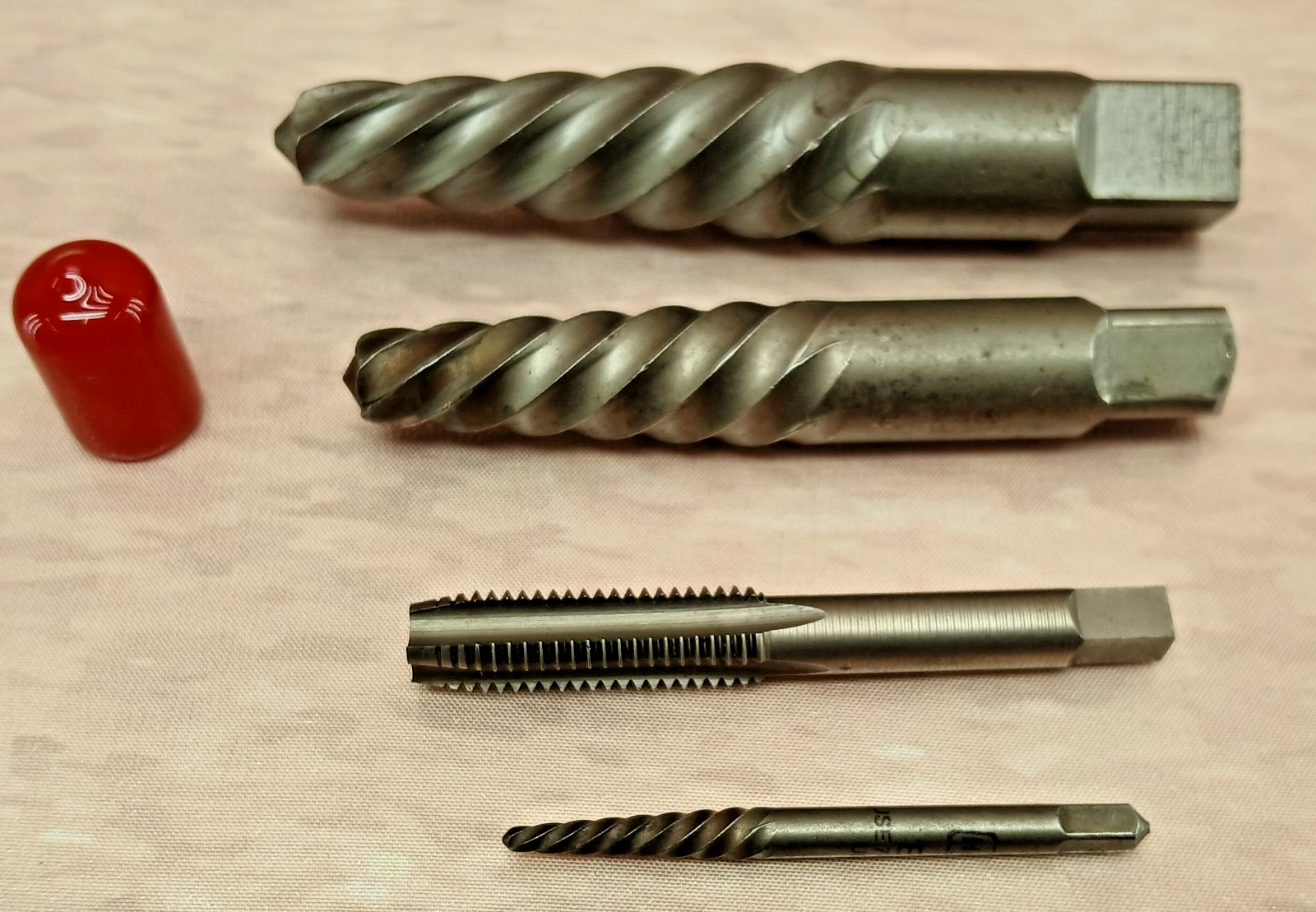 Hanson Screw Extractor Lot EX-7 EX-6 EX-2 + 10mm x1.5 Tap USA Easy Out Set