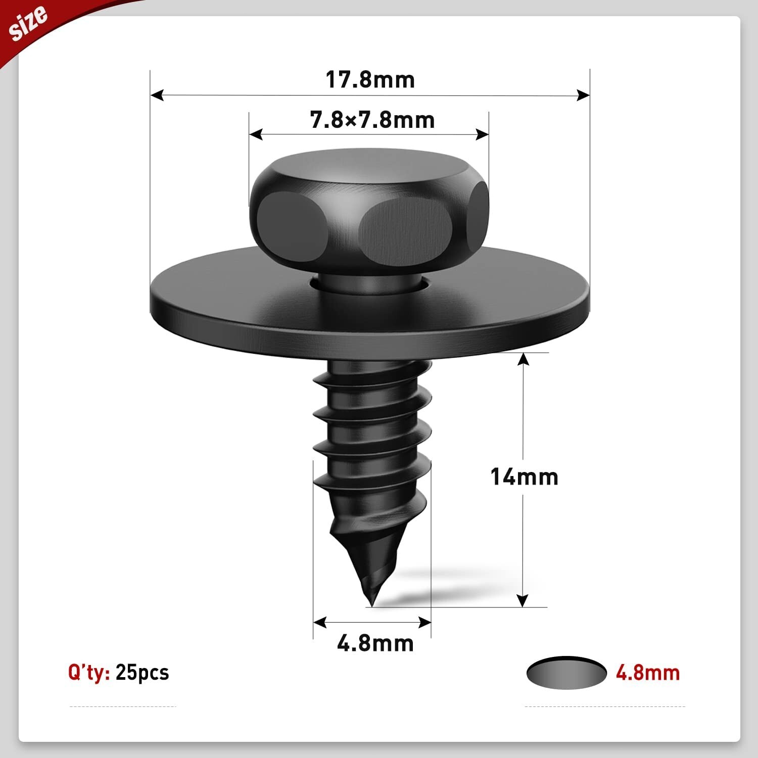 Nilight 25Pcs Engine Shields Splash Guard Bumper BMW Hex Head Sems Screws