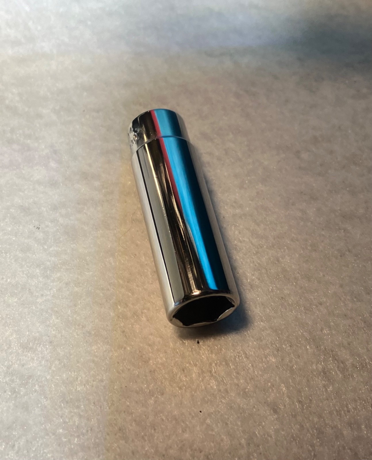 Snap-On STM14 7/16″ SAE 1/4″ Drive Deep Chrome 6-Pt Socket Retro Underline logo