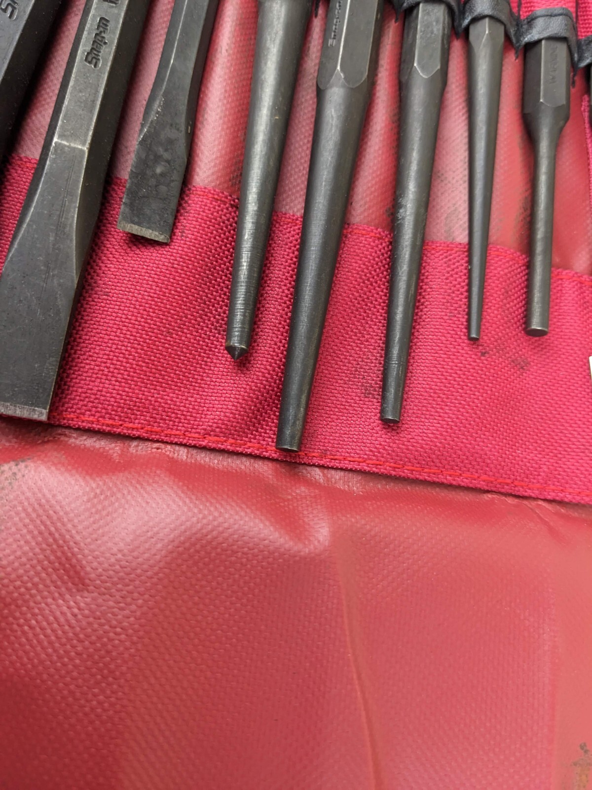 #bg615 Snap-on Tools PPC710BK USA NEW 11 Piece Punch and Chisel Set w/ Kit Bag