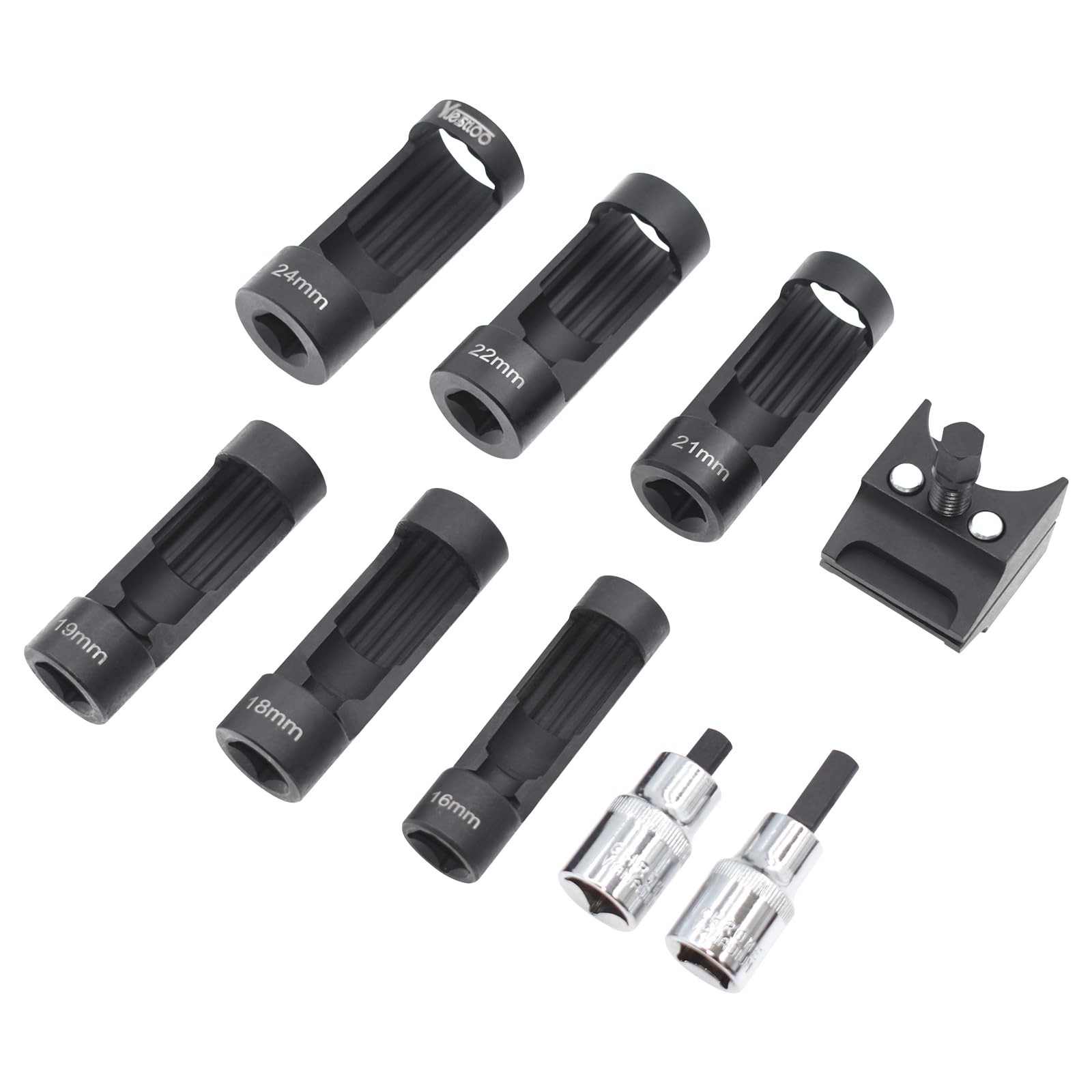 9pcs Suspension Strut Socket Set 16-24mm 12 Point 1/2″ Drive Tool Kit for Shock