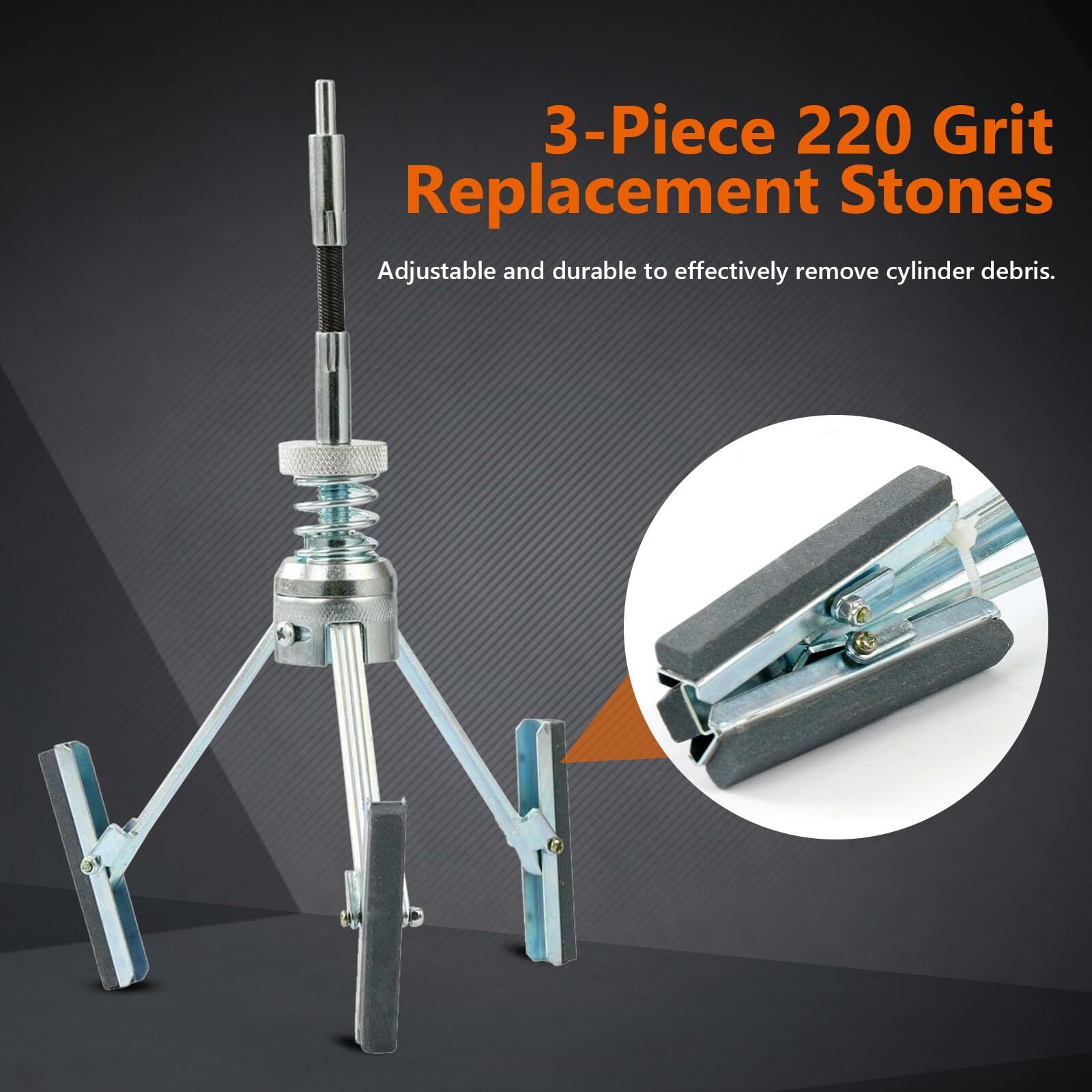 Engine Brake Cylinder Hone Flex Shaft Bore Honing Tool 2» to 6-1/2» W/ 3 Blade