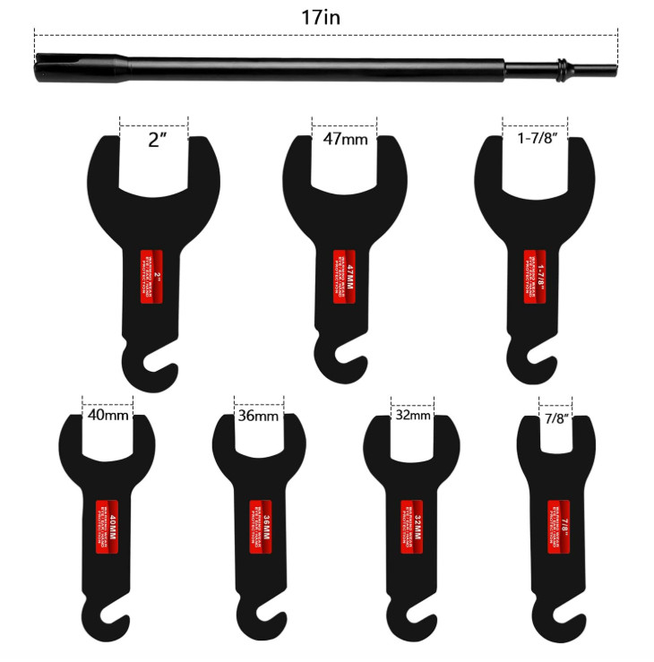 Pneumatic Fan Clutch Wrench Kit 8PCS Removal Tool Set Black HW9212 BETOOLL 43300