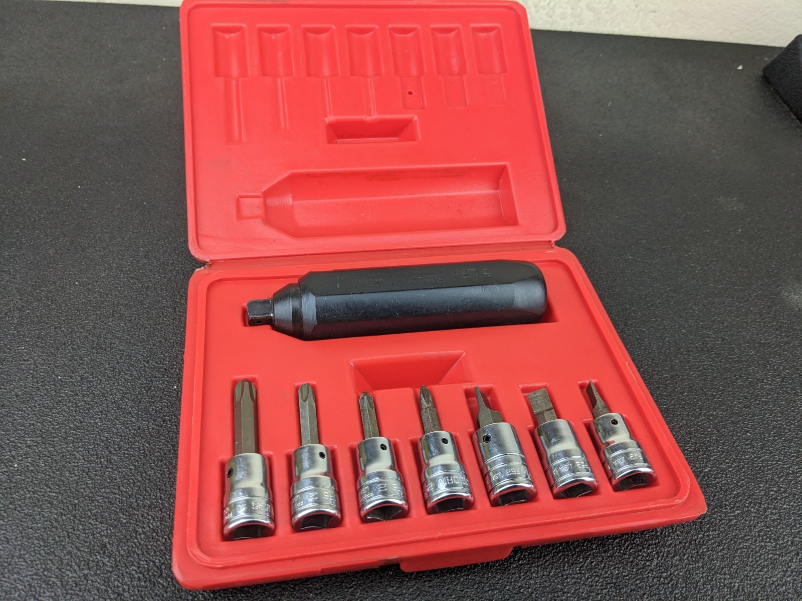 #bp060 Snap On Tools PIT208 EPIT208 3/8” Impact Driver Set 8 pcs with Case