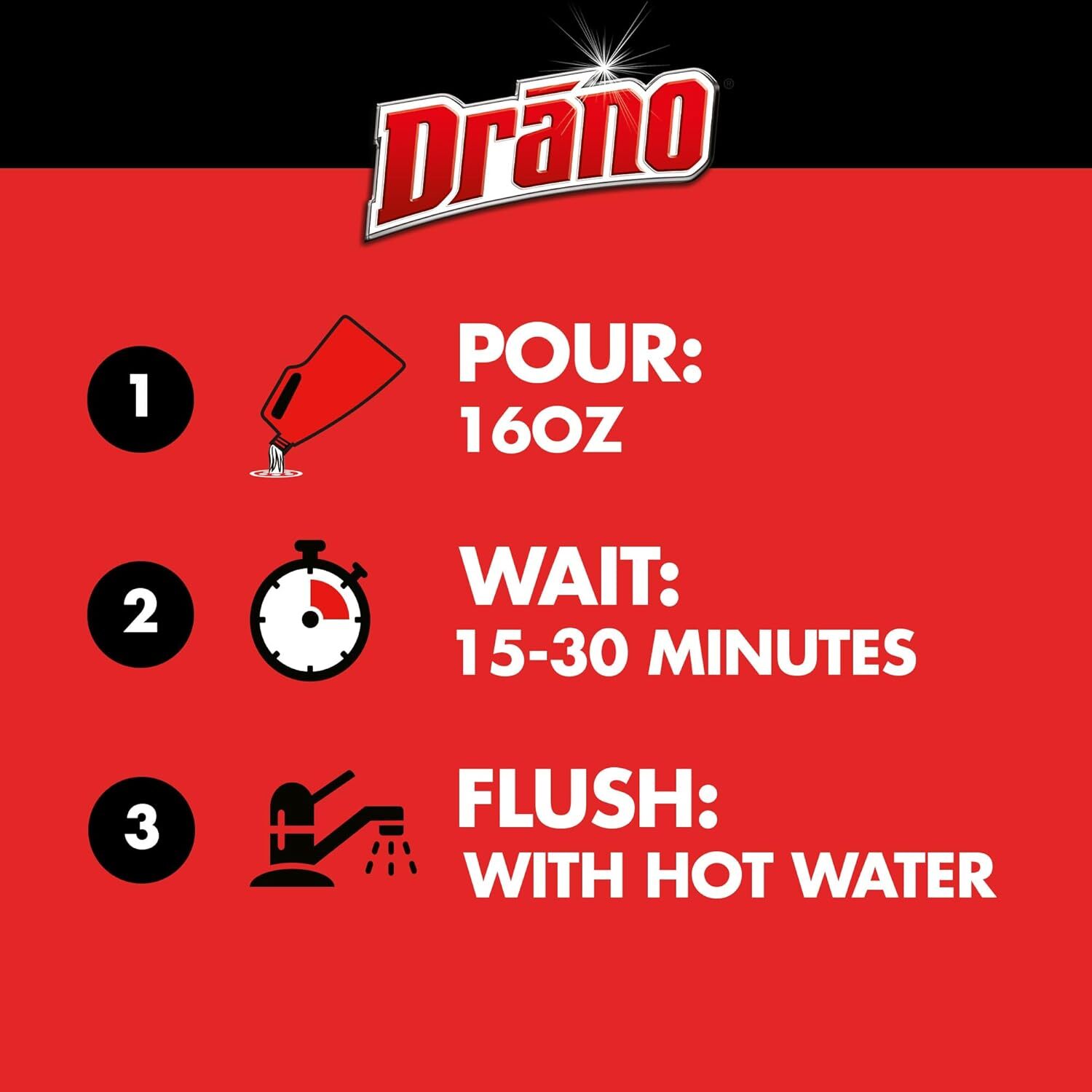 Drano Max Gel Drain Clog Remover and Cleaner for Shower or Sink Drains, Unclogs