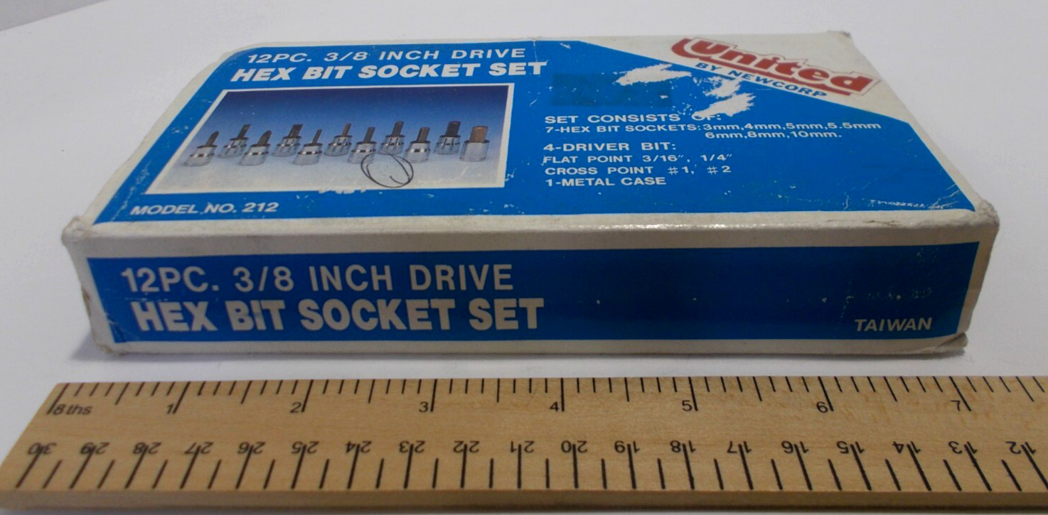 7 Hex Bit Sockets 4 Driver Bits & Case 12 Piece 3/8″ Drive – United by Newcorp