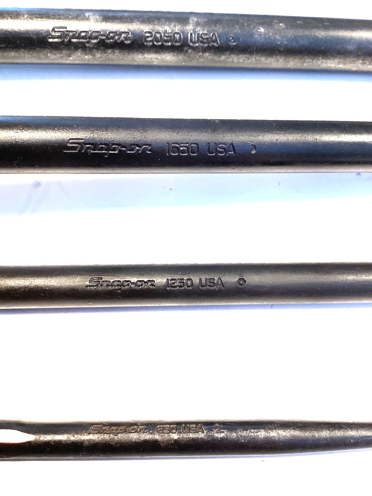 Snap On Tools 4 Piece Rolling Head Pry Bar Set With Tray 6” To 20” PBS704 NICE