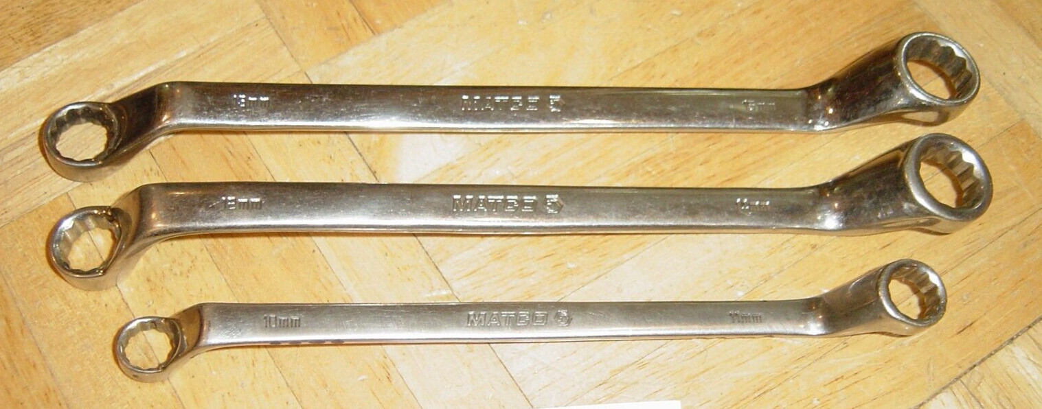 MATCO TOOLS 3 PIECE METRIC DEEP OFF-SET BOX-END WRENCHES 10-11, 12-14, 13-15