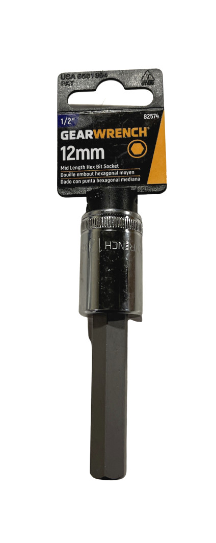 GearWrench 1/2″ Drive Mid Length 12mm Hex Bit Socket 82574