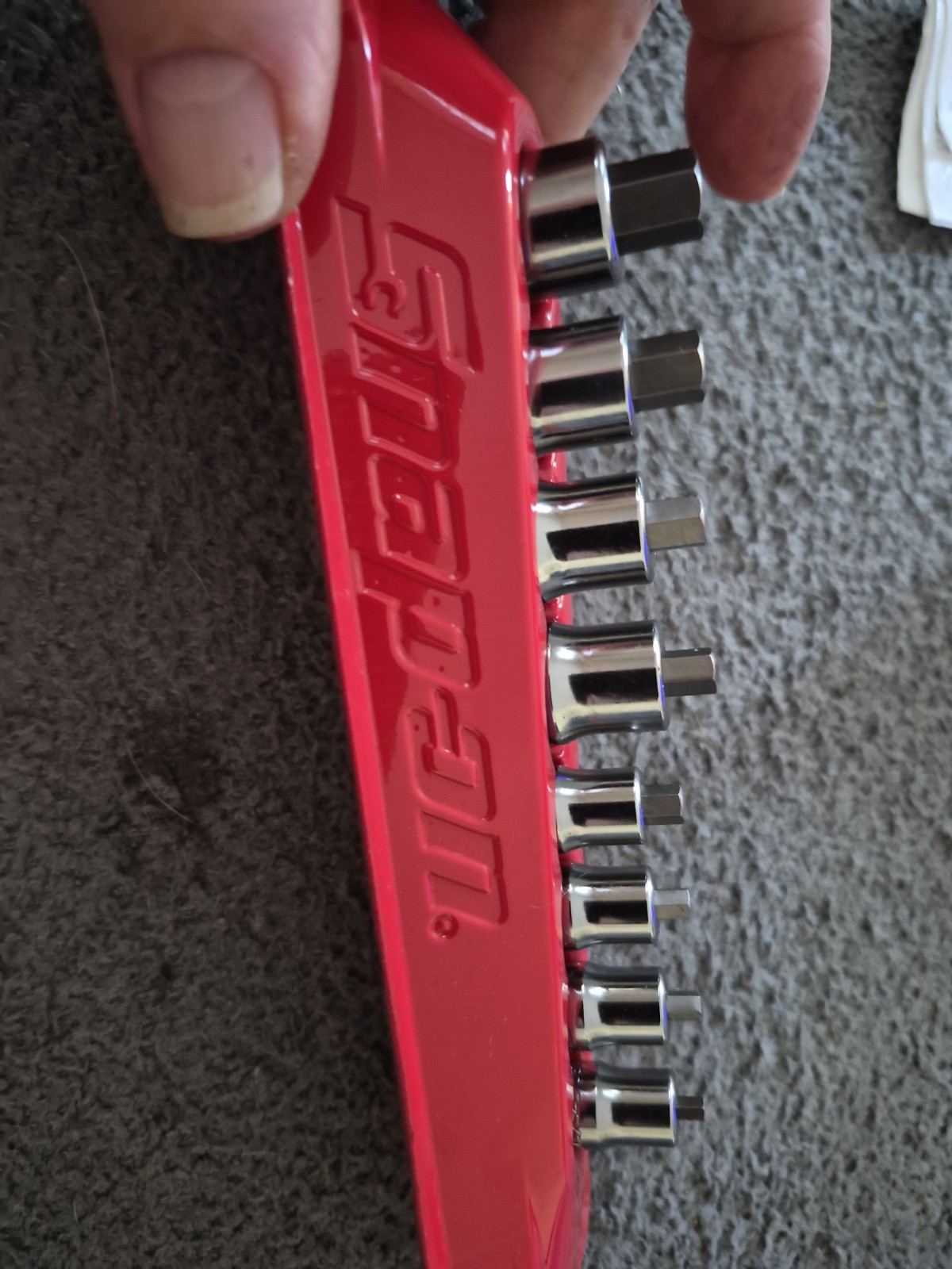 Snap On 8pc Stubby Hex Allen SAE Socket Driver Set