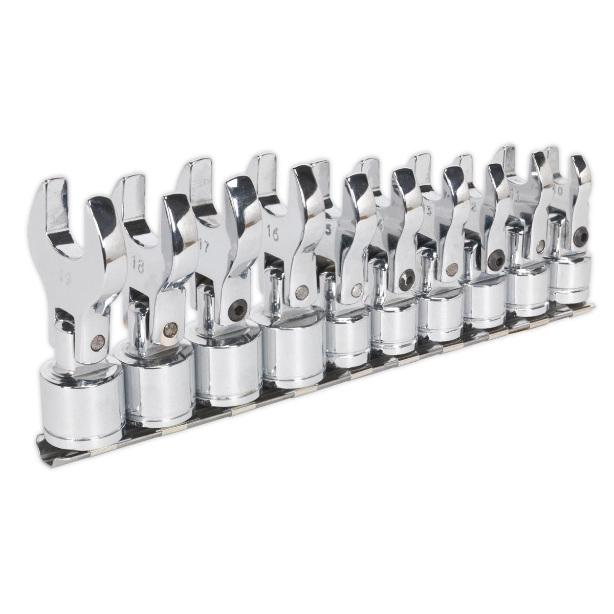 Siegen Crow’s Foot Spanner Set 3/8″ Drive Metric Flexible Open-Ended Crowfoot